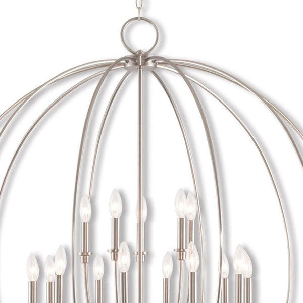HomeRoots Multi Light Dimmable Chandelier - Modern Steel Shades for Adjustable Ambiance & Timeless Elegance 687462