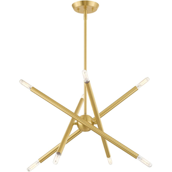 HomeRoots Eight Light Dimmable Chandelier - Modern Cylindrical Shades for Stylish Brightness in Any Space 687468
