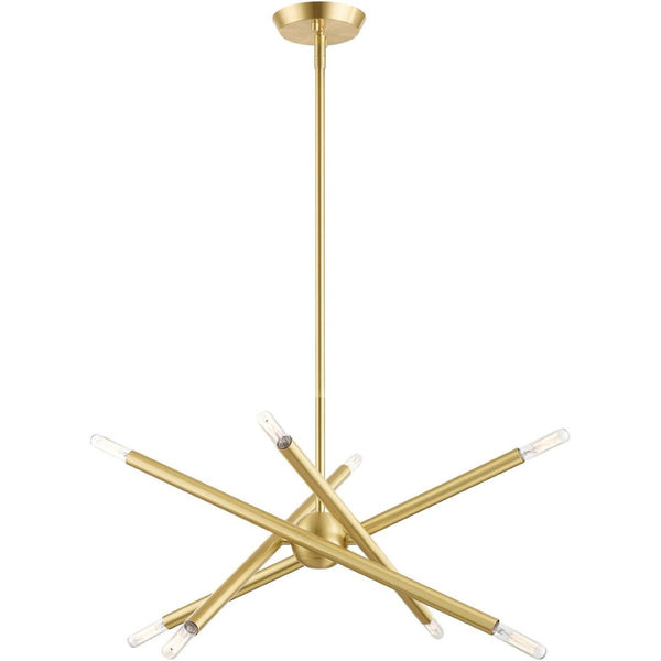HomeRoots Eight Light Dimmable Chandelier - Modern Cylindrical Shades for Stylish Brightness in Any Space 687468