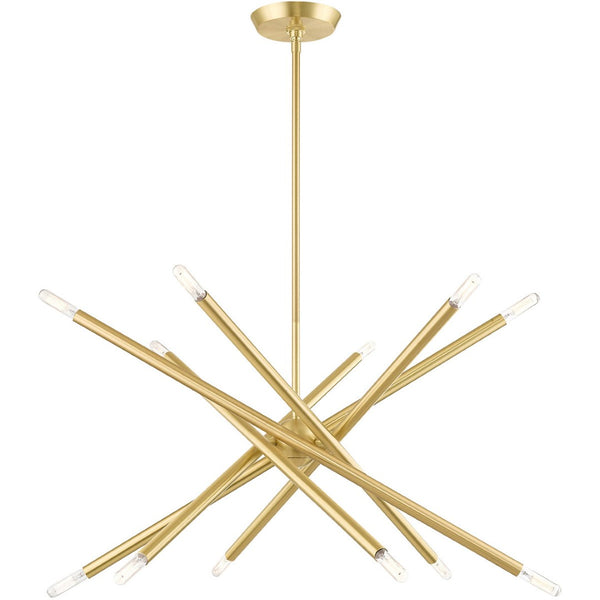 HomeRoots Six Light Dimmable Chandelier – Modern Cylinder Shades, Adjustable for Sloped Ceilings & Ambiance Control 687471