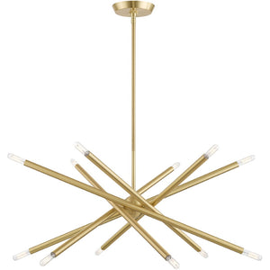 HomeRoots Six Light Dimmable Chandelier – Modern Cylinder Shades, Adjustable for Sloped Ceilings & Ambiance Control 687471