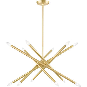 HomeRoots Six Light Dimmable Chandelier – Modern Cylinder Shades, Adjustable for Sloped Ceilings & Ambiance Control 687471