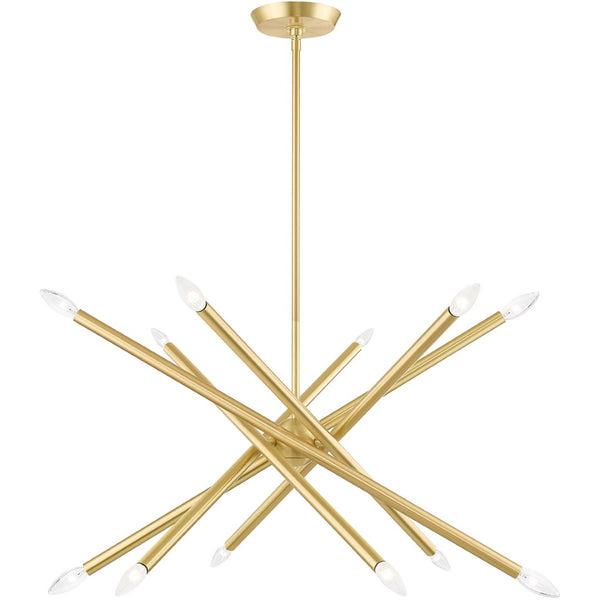 HomeRoots Six Light Dimmable Chandelier – Modern Cylinder Shades, Adjustable for Sloped Ceilings & Ambiance Control 687471