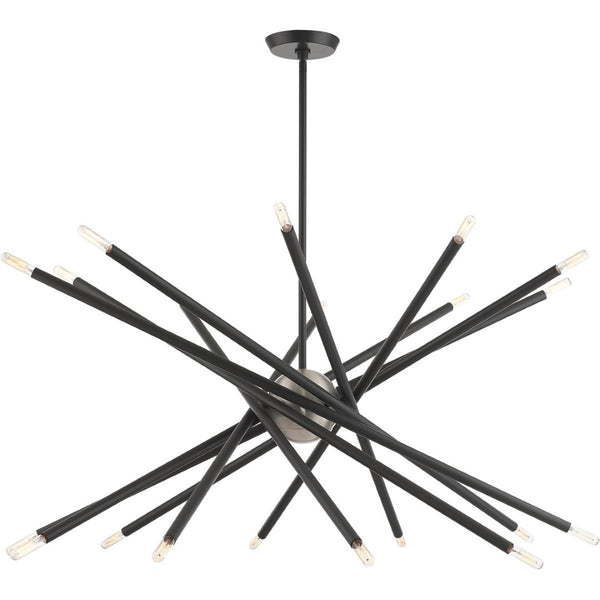 HomeRoots Multi Light Dimmable Chandelier – Modern Steel Fixture with Cylinder Shades for Customizable Ambiance 687476