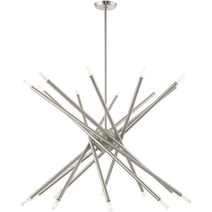HomeRoots Multi Light Dimmable Chandelier - Elegant Cylinder Shades, Modern Steel Design for Any Room Space 687477