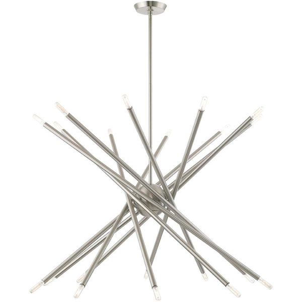 HomeRoots Multi Light Dimmable Chandelier - Elegant Cylinder Shades, Modern Steel Design for Any Room Space 687477