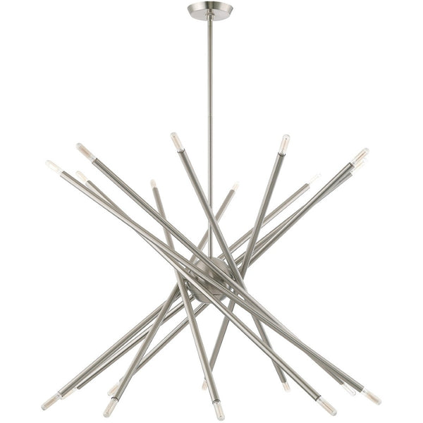 HomeRoots Multi Light Dimmable Chandelier - Elegant Cylinder Shades, Modern Steel Design for Any Room Space 687477
