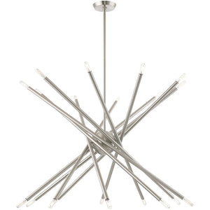 HomeRoots Multi Light Dimmable Chandelier - Elegant Cylinder Shades, Modern Steel Design for Any Room Space 687477
