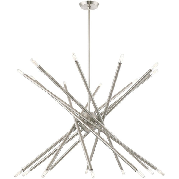 HomeRoots Multi Light Dimmable Chandelier - Elegant Cylinder Shades, Modern Steel Design for Any Room Space 687477