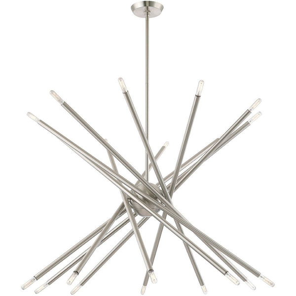 HomeRoots Multi Light Dimmable Chandelier - Elegant Cylinder Shades, Modern Steel Design for Any Room Space 687477