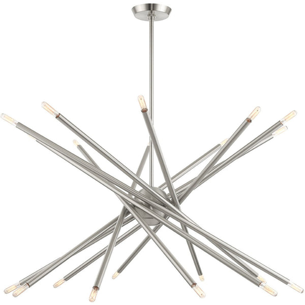 HomeRoots Multi Light Dimmable Chandelier - Elegant Cylinder Shades, Modern Steel Design for Any Room Space 687477