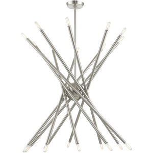 HomeRoots Multi Light Dimmable Chandelier - Elegant Cylinder Shades, Modern Steel Design for Any Room Space 687477