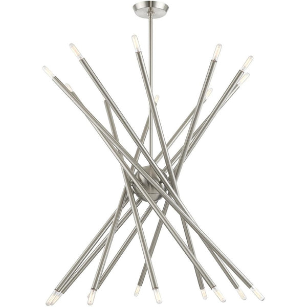 HomeRoots Multi Light Dimmable Chandelier - Elegant Cylinder Shades, Modern Steel Design for Any Room Space 687477