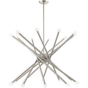 HomeRoots Multi Light Dimmable Chandelier - Elegant Cylinder Shades, Modern Steel Design for Any Room Space 687477