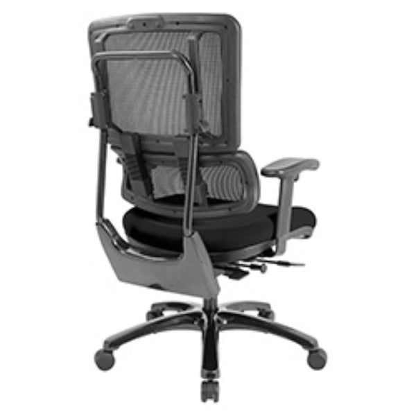 OSP Home Furnishings Vertical Mesh Back Ergonomic Manager Chair with Synchro Tilt and Polished Aluminum Base Black 99663B-3M