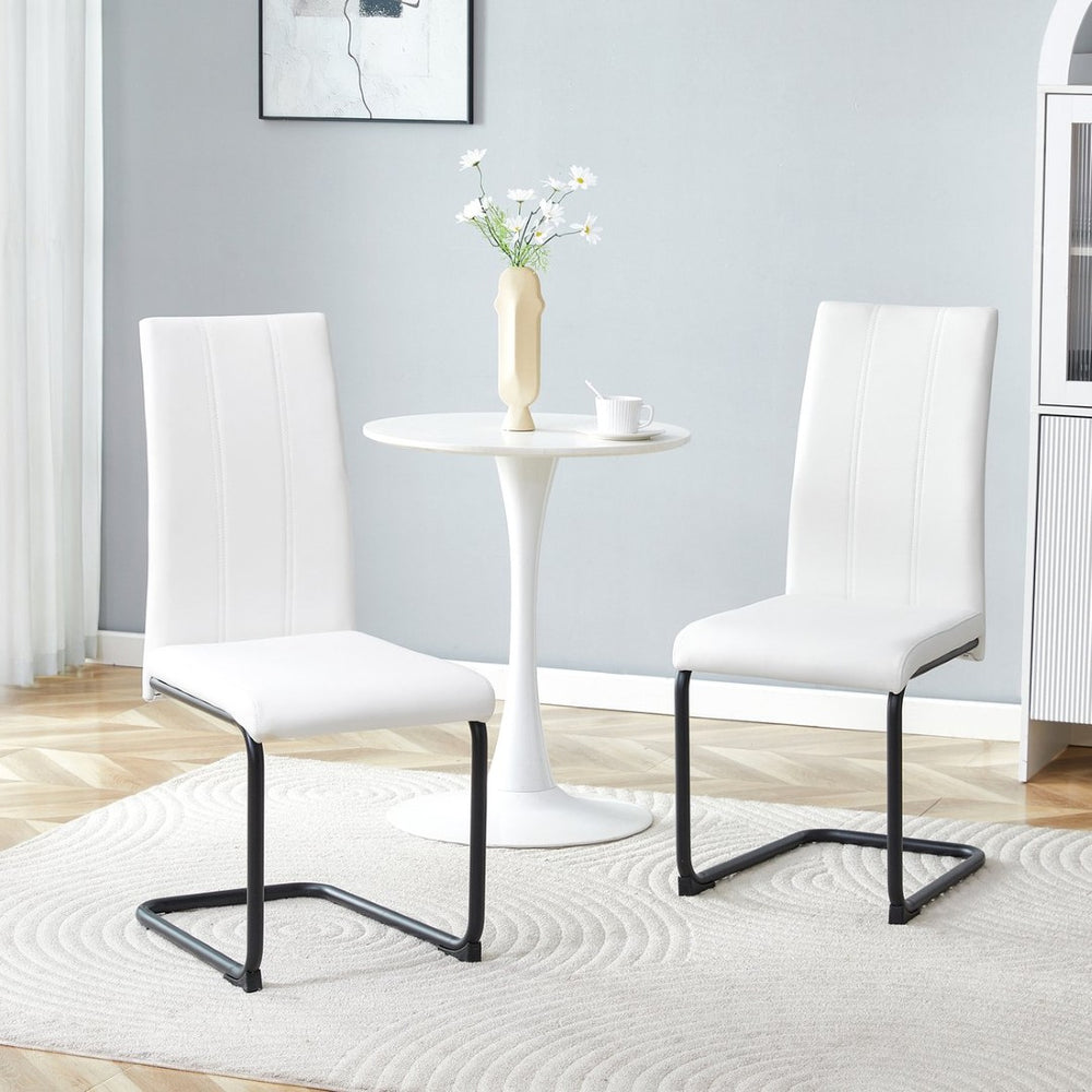English Elm A Set of 2 Glam Faux Alligator Pvc Barstools with Crystal Buckle Detail Black,White W1512P491834