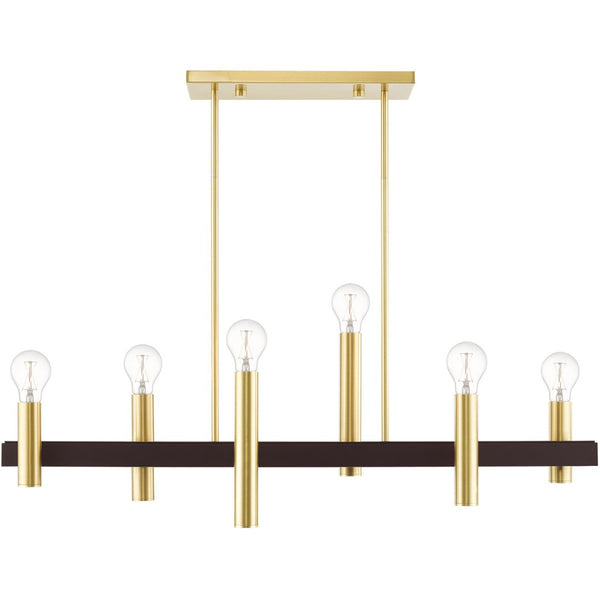 HomeRoots Six Light Dimmable Chandelier – Modern Cylinder Shades for Versatile Ambient Lighting Anywhere 687481