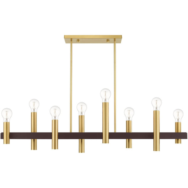 HomeRoots Eight Light Dimmable Chandelier - Elegant Cylindrical Shades for Modern Style & Adjustable Ambiance 687483