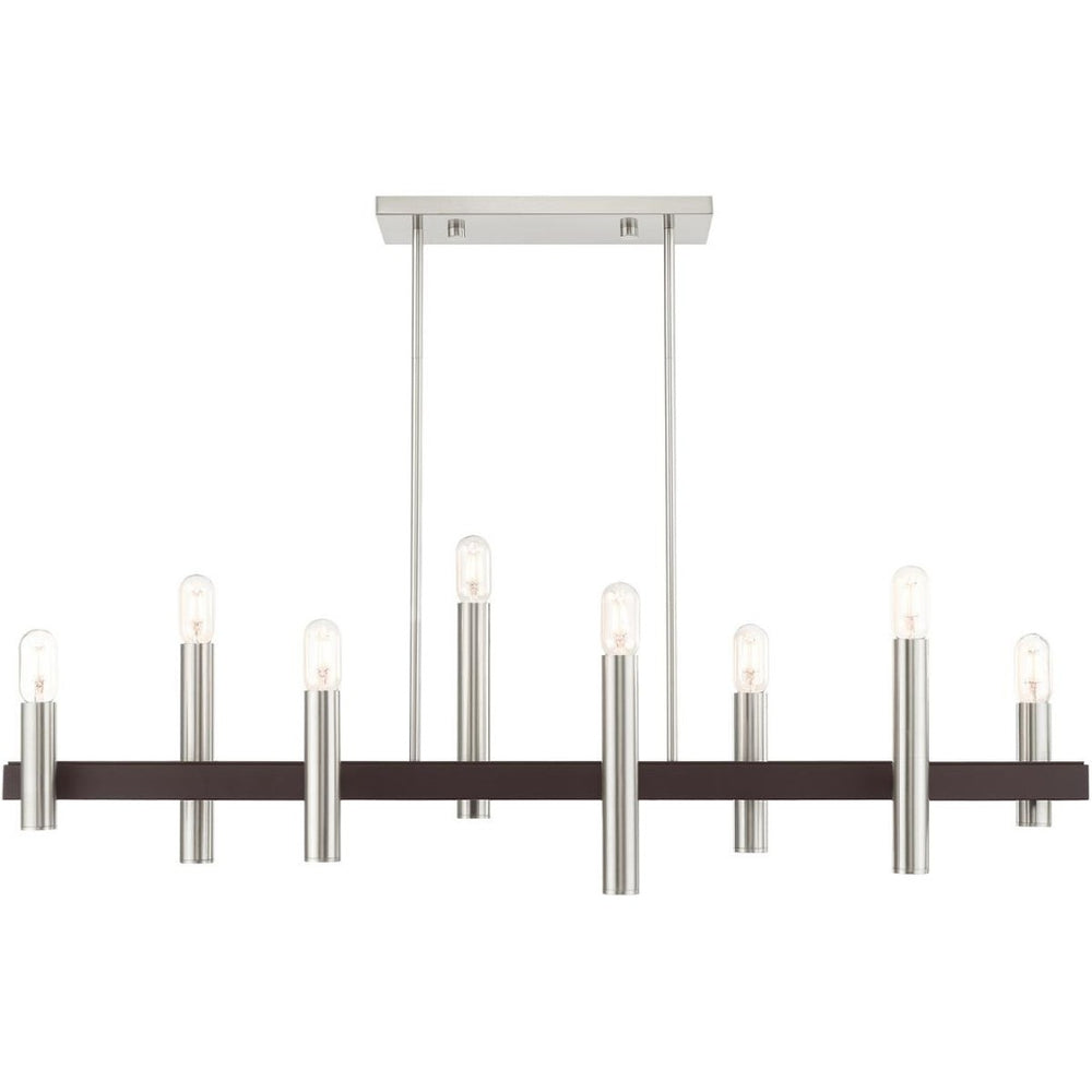 HomeRoots Eight Light Dimmable Chandelier – Modern Cylinder Design for Versatile Illumination in Any Space 687484