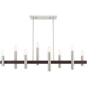HomeRoots Eight Light Dimmable Chandelier – Modern Cylinder Design for Versatile Illumination in Any Space 687484