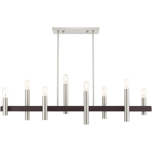 HomeRoots Eight Light Dimmable Chandelier – Modern Cylinder Design for Versatile Illumination in Any Space 687484