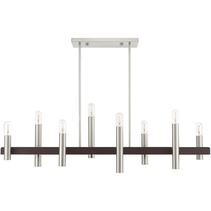 HomeRoots Eight Light Dimmable Chandelier – Modern Cylinder Design for Versatile Illumination in Any Space 687484