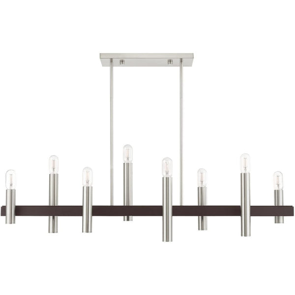 HomeRoots Eight Light Dimmable Chandelier – Modern Cylinder Design for Versatile Illumination in Any Space 687484