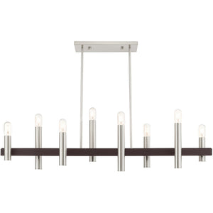 HomeRoots Eight Light Dimmable Chandelier – Modern Cylinder Design for Versatile Illumination in Any Space 687484