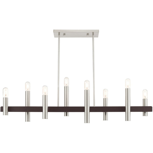 HomeRoots Eight Light Dimmable Chandelier – Modern Cylinder Design for Versatile Illumination in Any Space 687484