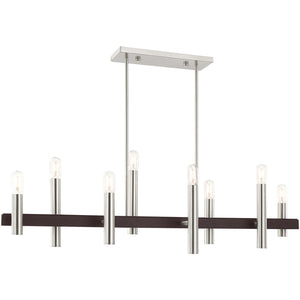 HomeRoots Eight Light Dimmable Chandelier – Modern Cylinder Design for Versatile Illumination in Any Space 687484