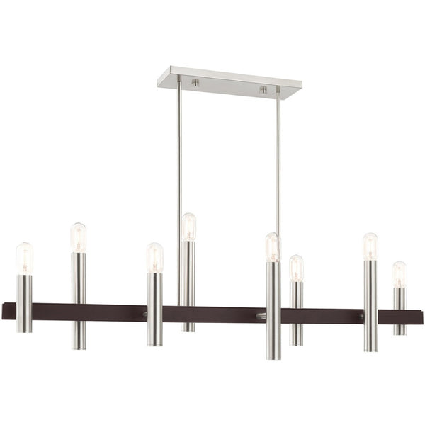 HomeRoots Eight Light Dimmable Chandelier – Modern Cylinder Design for Versatile Illumination in Any Space 687484