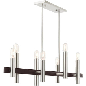 HomeRoots Eight Light Dimmable Chandelier – Modern Cylinder Design for Versatile Illumination in Any Space 687484