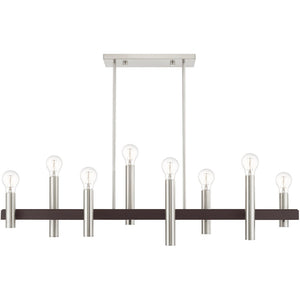 HomeRoots Eight Light Dimmable Chandelier – Modern Cylinder Design for Versatile Illumination in Any Space 687484