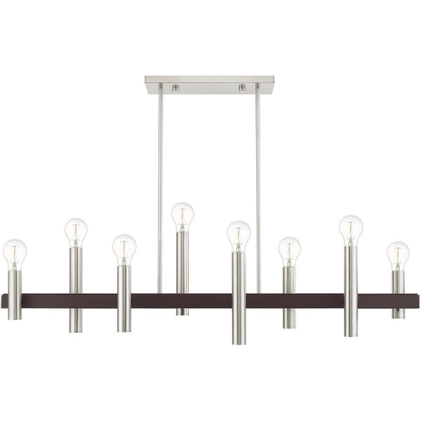 HomeRoots Eight Light Dimmable Chandelier – Modern Cylinder Design for Versatile Illumination in Any Space 687484