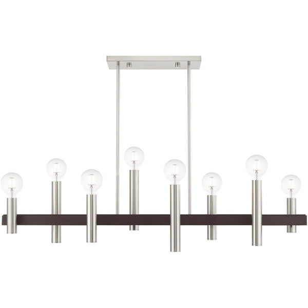 HomeRoots Eight Light Dimmable Chandelier – Modern Cylinder Design for Versatile Illumination in Any Space 687484