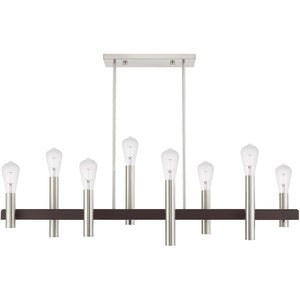 HomeRoots Eight Light Dimmable Chandelier – Modern Cylinder Design for Versatile Illumination in Any Space 687484