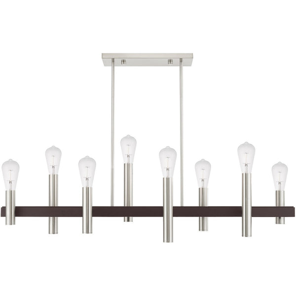 HomeRoots Eight Light Dimmable Chandelier – Modern Cylinder Design for Versatile Illumination in Any Space 687484