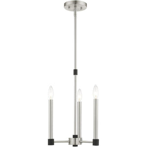 HomeRoots Three Light Dimmable Chandelier - Modern Cylinder Shades, Sleek Design for Living Rooms & More! 687486