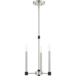 HomeRoots Three Light Dimmable Chandelier - Modern Cylinder Shades, Sleek Design for Living Rooms & More! 687486