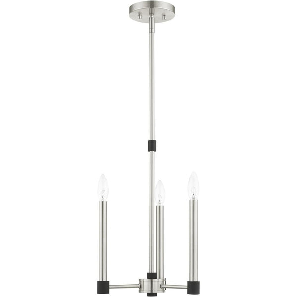 HomeRoots Three Light Dimmable Chandelier - Modern Cylinder Shades, Sleek Design for Living Rooms & More! 687486