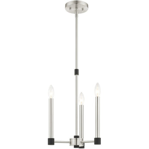 HomeRoots Three Light Dimmable Chandelier - Modern Cylinder Shades, Sleek Design for Living Rooms & More! 687486