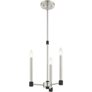 HomeRoots Three Light Dimmable Chandelier - Modern Cylinder Shades, Sleek Design for Living Rooms & More! 687486