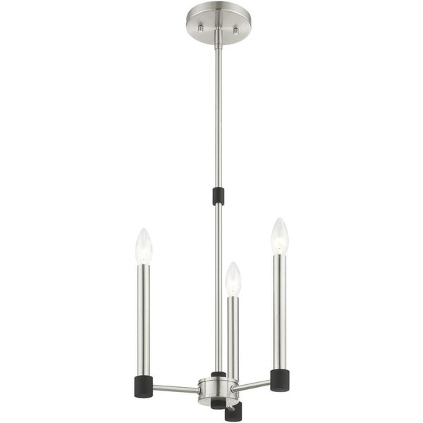 HomeRoots Three Light Dimmable Chandelier - Modern Cylinder Shades, Sleek Design for Living Rooms & More! 687486