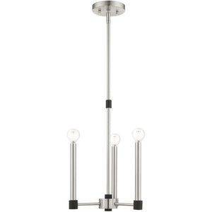 HomeRoots Three Light Dimmable Chandelier - Modern Cylinder Shades, Sleek Design for Living Rooms & More! 687486