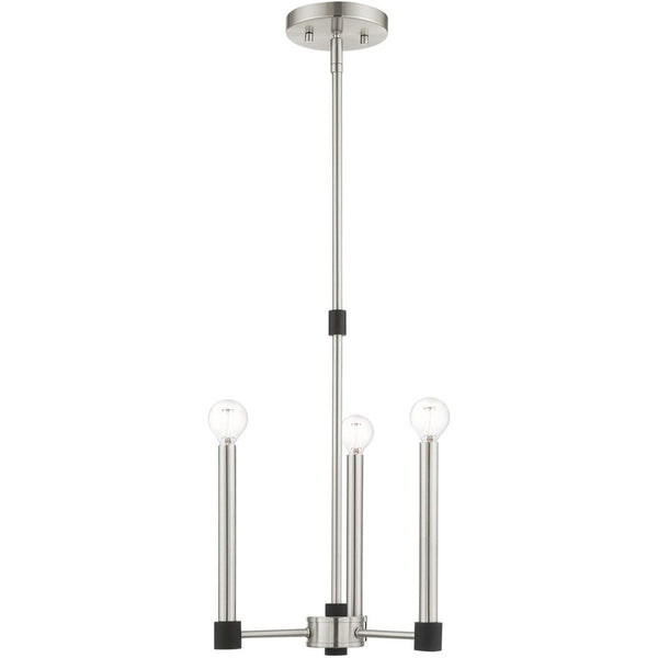 HomeRoots Three Light Dimmable Chandelier - Modern Cylinder Shades, Sleek Design for Living Rooms & More! 687486