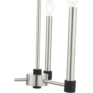 HomeRoots Three Light Dimmable Chandelier - Modern Cylinder Shades, Sleek Design for Living Rooms & More! 687486