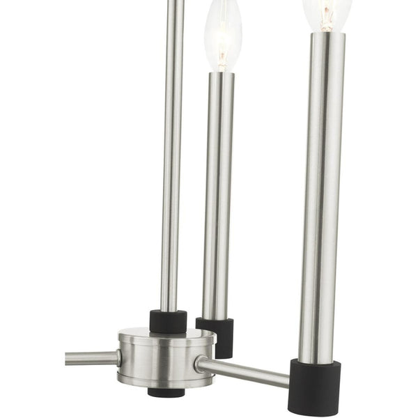 HomeRoots Three Light Dimmable Chandelier - Modern Cylinder Shades, Sleek Design for Living Rooms & More! 687486