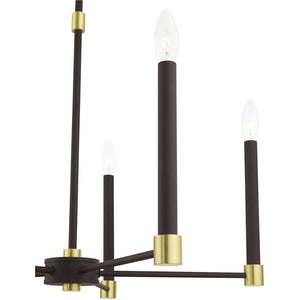 HomeRoots Five Light Dimmable Chandelier - Modern Cylinder Shades for Stylish Illumination in Any Room 687487