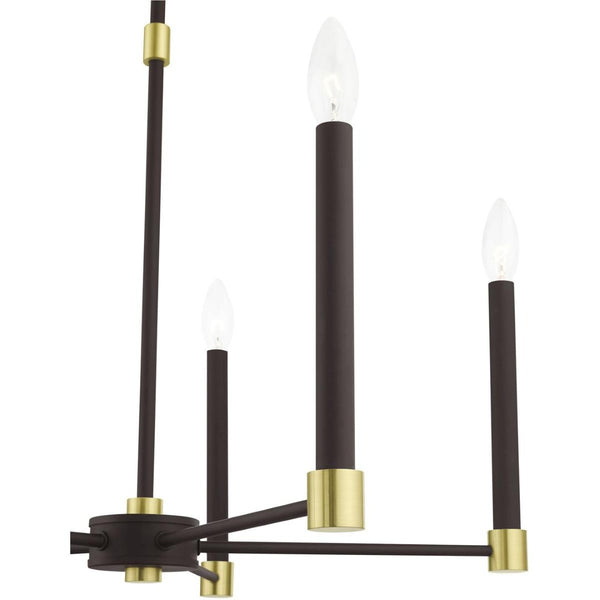 HomeRoots Five Light Dimmable Chandelier - Modern Cylinder Shades for Stylish Illumination in Any Room 687487