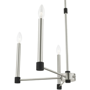 HomeRoots Five Light Dimmable Chandelier - Modern Cylindrical Shades for Elegant Ambiance in Any Space 687488